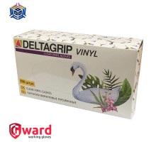 Прозрачные гладкие виниловые перчатки «Deltagrip Vinyl Clear»
