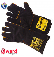 GWARD Track Black Краги из спилка черного цвета с широким раструбом