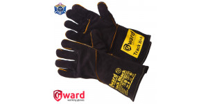 GWARD Track Black Краги из спилка черного цвета с широким раструбом