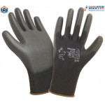 Перчатки 2Hands, черный нейлон/черный PU покрытие ладони и пальцев